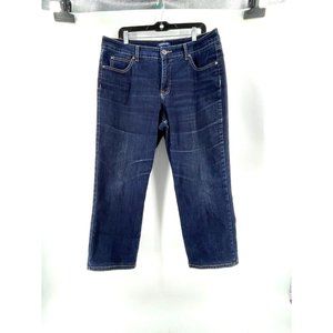 Bandolino Women's Mandie Dark Wash Mid Rise Straight Stretch Denim Jeans 16S